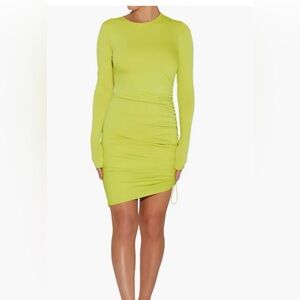 Naked Wardrobe String U Along Clinched Long Sleeve Dress - Large